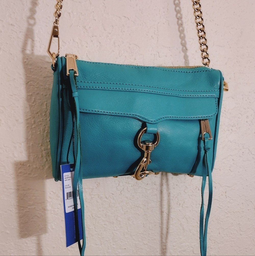 Rebecca Minkoff Aqua Teal Mini Mac Crossbody Bag - Picture 4 of 17